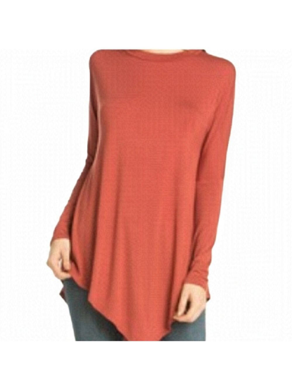 AZULES burnt orange long sleeve Tunic Top Size Large NWT